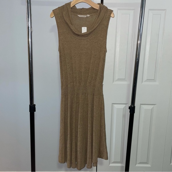 Soft Surroundings Tan Kerry Knit Dress Cowl Neck Sleeveless Size S NWT! - Picture 3 of 13